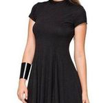 Kikiriki High Neck Short Sleeve Mini Shift Dress Black Size Small NWT Photo 0