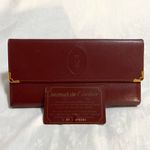 Cartier Burgundy Bordeaux Long Leather Kisslock Continental Wallet | Vintage Photo 2