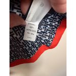 Tommy Hilfiger  Red Navy Stripe Double Breasted Trench Coat Jacket Size S P Photo 5