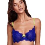 Victoria's Secret Victoria Secret Bra Very Sexy Unlined Lace Demi 32B Purple & Neon Yellow VS Photo 0