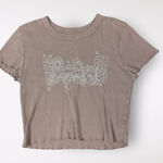 PacSun ‎ Baby Tee Brown Mushroom Shirt Size XS Casual, Hippie, Boho Photo 0