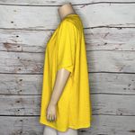 Denim & Co. Size 5X Yellow Eyelet Short Sleeve Crew Neckline Blouse Top Photo 2