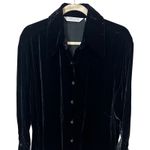 EXPRESS Black Velvet Button Down Shirt Long Sleeve Collared Top Womens Sz Small Photo 1