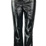 EXPRESS NEW Black Faux Leather Modern Straight Super High Rise Trousers Pants 0 Photo 0