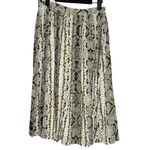 J.Crew Snakeskin Pleated A Line Silhouette Flowy Lined Midi Skirt 2 Cream Brown Photo 11