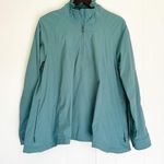 Athleta  Advantage Poplin Top Teal Breathable Rain Jacket Medium Commute Travel Photo 0