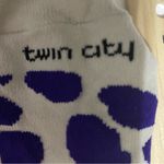 Woman’s Purple and White polka dot Patterned soccer Socks Photo 3