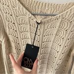 Chaser  Cream Knit Crochet Scallop Slit Long Sleeve Pullover Sweater Small Photo 3