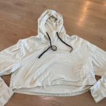 Oakley Luxe Crop Fleece Hoodie Women's Winter Gray cream size small Photo 4