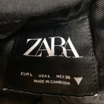 ZARA Women's Black Long Sleeve One Button Notch Lapel Blazer Coat Jacket Size L Photo 2