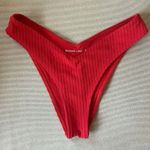 Abercrombie Coral Towel Cheeky High Waisted Bikini Bottoms Red Size M Photo 0