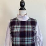 Pendleton Vintage 60s Blue Plaid Sleeveless Virgin Wool Pinafore Dress Photo 2