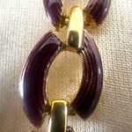 Vintage Gold & Plum Enamel Link Necklace Photo 3