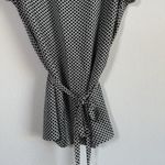 Ann Taylor Women’s Sleeveless Top Black White Geometric Belt Tie Waist Size S Photo 8