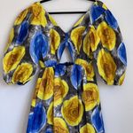 Mangishi Doll Zahara Maxi Dress in Yellow Swirl Blue Size 10 Photo 5