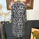 Gretchen Scott Arabesque Ruffle Neck Sheath Dress ~ Size XS 🧡🍄 Black Photo 3