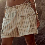 Free People NWT  Effie Striped Shorts in Ivory, size Large Photo 0