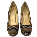 Bohemian "Dianna Beige" Brown Embroidered Boho Platform Heels ~ Women's Size 8 Photo 4