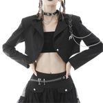 NWT Dark in Love Women's Black Devil Magic Sexy Crop Jacket Punk Biker Gothic M Size M Photo 0