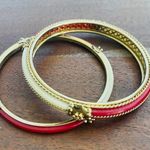 Vintage gold tone with resin Bangle Bracelets set Photo 0