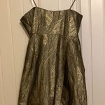 Haute Hippie  Strapless Gold Mini Dress Medium Polyester Blend Lined GUC Sparkly Photo 1