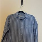 Everlane  The Cotton Shirt Dress‎ Size 2 Striped Blue White Photo 4