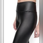 DKNY  SPORT Women’s Black Pleather Sport Athletic Leggings Photo 1