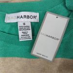 Sag Harbor Women's Tan & Green Striped Tight Knit Sweater | Size S | NWT Photo 2