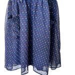 Modcloth  S Blue Polka Dot Short-Sleeve Sheer Dress attached‎ slip Photo 5