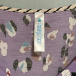 Paisley Grace  Lavender Abstract Floral Print Long Sleeve Tiered Dress Size M Photo 2