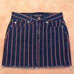 American Eagle  Super Stretch Hi-Rise Mini Denim Skirt Red White & Blue Photo 0
