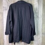 Eileen Fisher Linen Black XL Open Front Long Sleeve Cardigan Jacket w/Pockets Photo 1