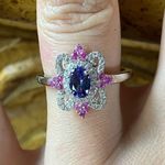 AAA Tanzanite Moissanite Sterling Silver Ring Size 7 Purple Photo 0