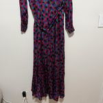 Sézane Sezane‎ Asia Silk Wrap Ruffle Midi Maxi Long Sleeve Dress in Printed Mosaic Pink Photo 5