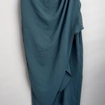 ZARA  Women Sage Green Faux Wrap Hi-Lo Midi Skirt Ruffle asymmetric lightweight Photo 0