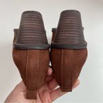 Lucky Brand Booties Vienna Leather Stacked Heels Pull On Comfort Cognac Brown Photo 10