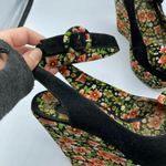 Shellys London Womens Black Floral Platform Ankle Strap Slingback Sandal Size 6 Photo 1