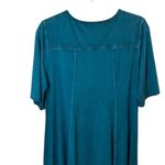 Soft Surroundings Petite M Blue V Neck Seamless Midi Dress Photo 3