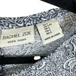 Rachel Zoe 100% Linen Blue White Cap Sleeve Knit Short Fit Knit Blouse Size L Photo 4