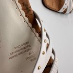 Naturalizer Sana White Strappy Sandal Heels With Cork Sole Studded Detail Photo 9