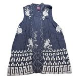 Johnny Was  Taupe Sleeveless Vest with Beige Embroidery – Size M Photo 0