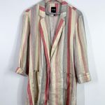 Nic+Zoe  clover stripe linen blend oversized blazer size XL Photo 1