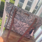 Sakroots  Purse Blue + White Design, Owl Tassel Purse Charm Attached - GUC Photo 0