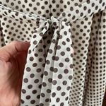 Maison Tara White And Brown Polka Dot Classic Midi Dress Size 16W Photo 7