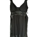 Taboo Black Empire Waist Chiffon Beaded Knee Length Dress Small Whimsygoth Y2K Photo 1