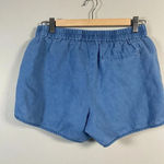 Madewell Chambray Pull On Shorts Edwina Wash Women's Size Medium Linen Pockets Photo 2