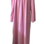 VTG Sears Carriage Court Long Flannel Large Floral Night Gown Partial Zip Granny Pink Photo 1