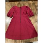 Phoebe Couture  A line Burgandy stitch detail short sleeve mini swing dress sz 10 Photo 7