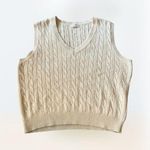 Brandy Melville Preppy Y2k John Galt () White Cable-knit Indie Sweater Vest OS Photo 0