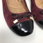 Vionic Daphne Suede Patent Block Heel Bow Low Pump Shoes Merlot Black Burgundy 8 Photo 4